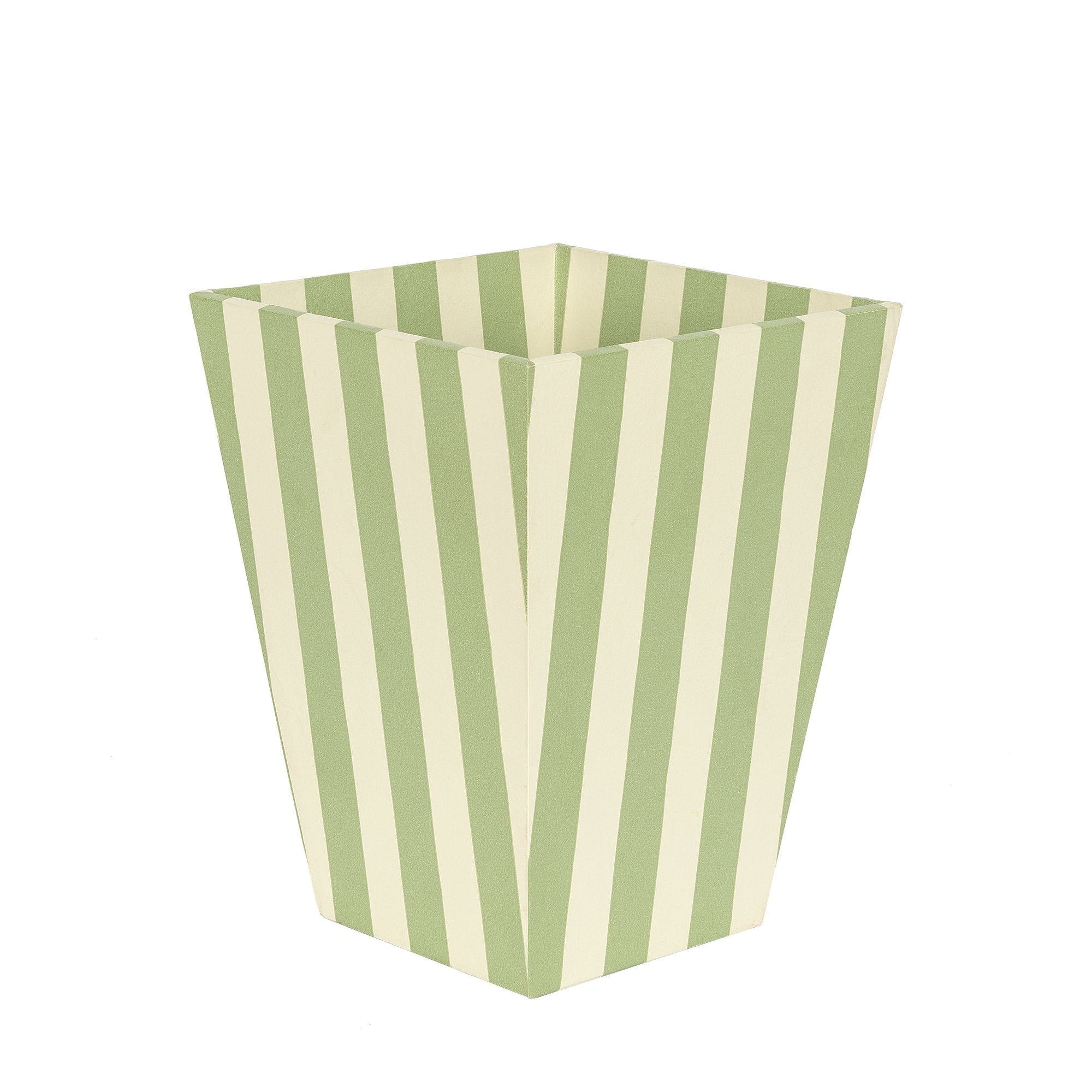 Tangier Olive Stripe Waste Paper Bin - Alice Palmer & Co
