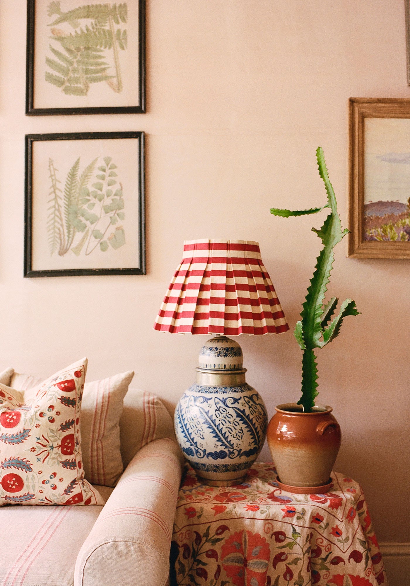 Tangier Stripe Cotton Box Pleat Lampshades