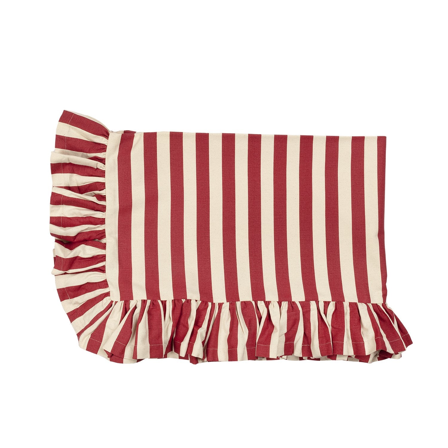 Tangier Red Stripe Ruffle Tablecloth - Alice Palmer & Co