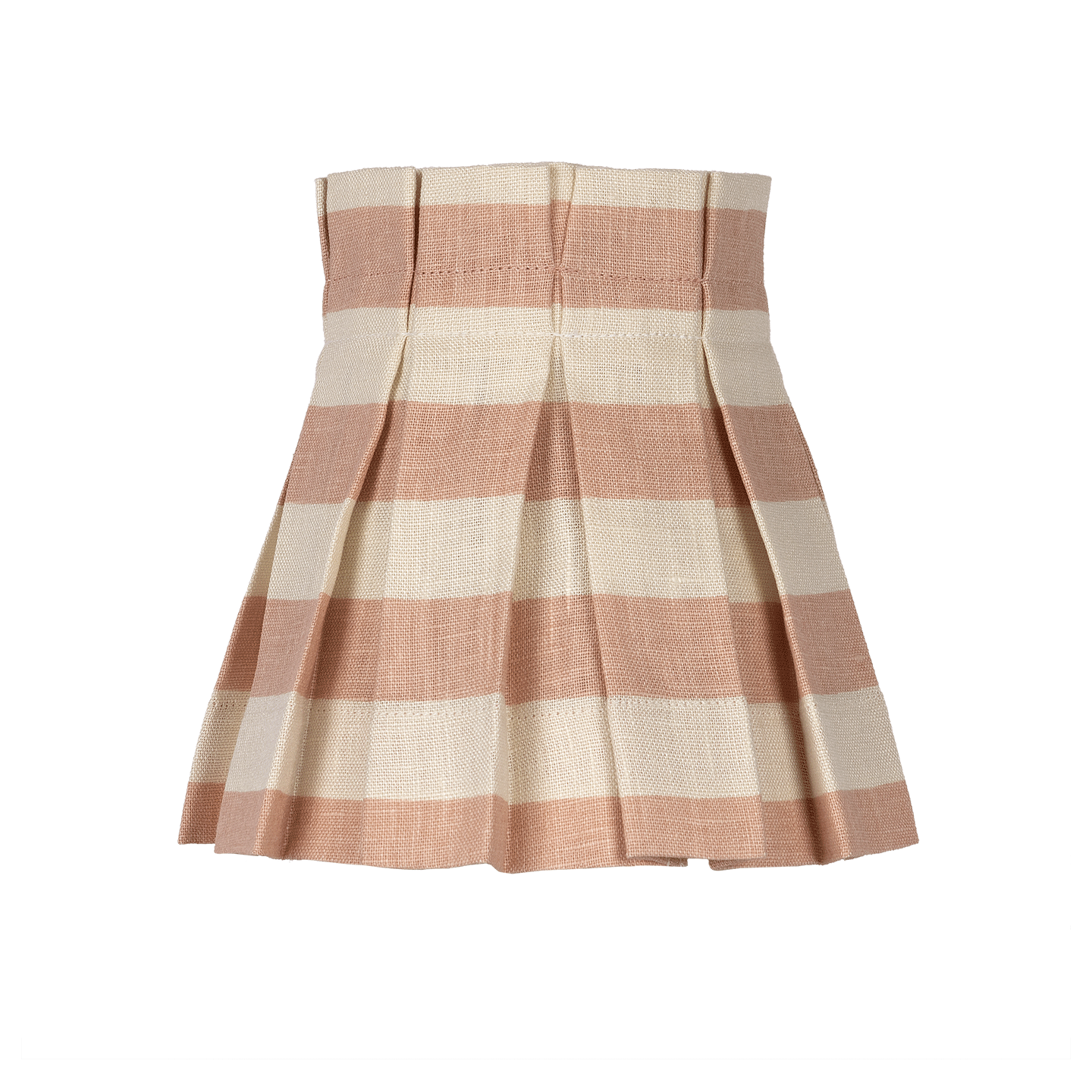 6 inch Tangier Rhubarb Stripe Linen Structured Box Pleat Lampshade