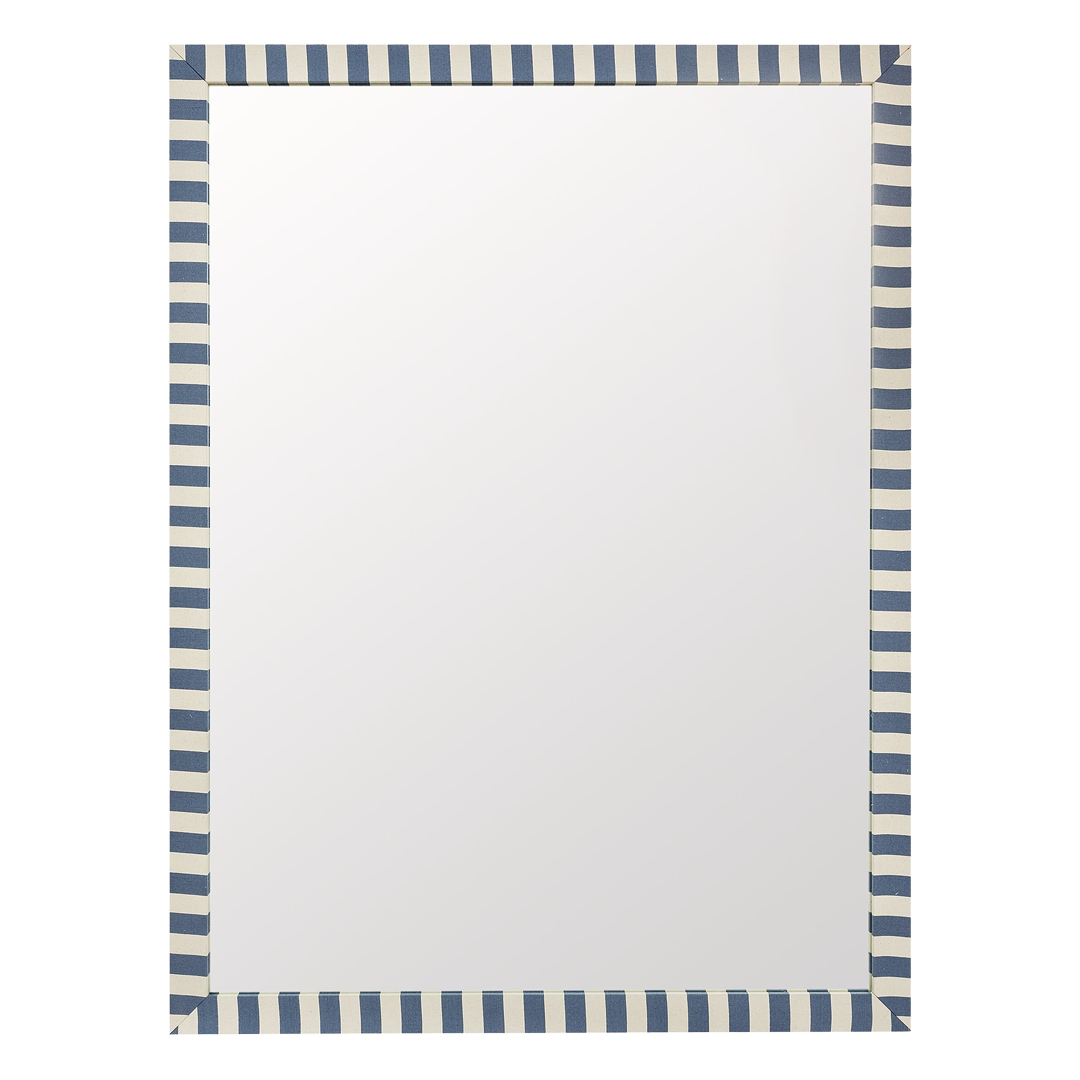 Tangier Denim Stripe Fabric Mirror