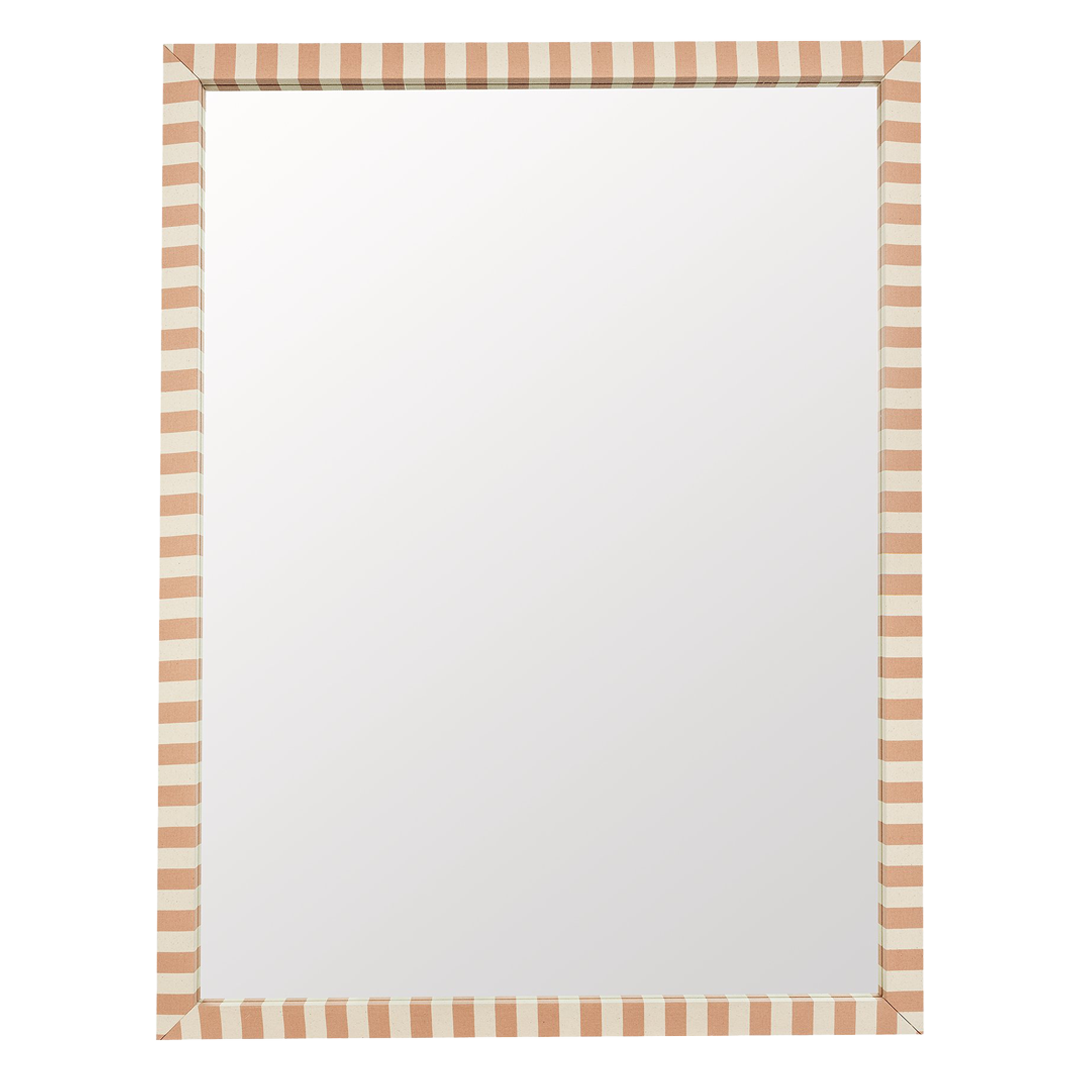 Tangier Rhubarb Stripe Fabric Mirror