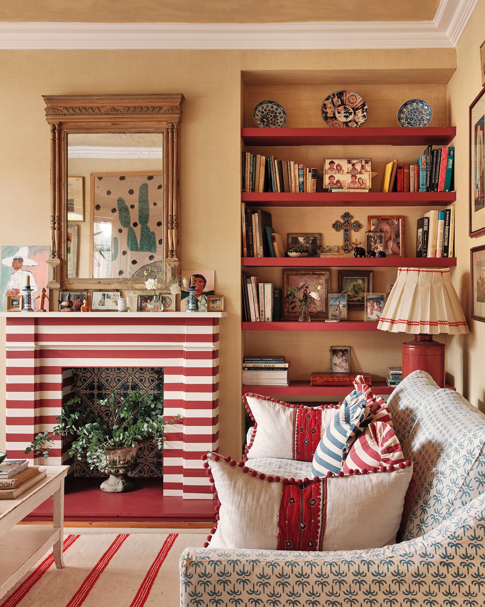 Triple Red Ric Rac Lampshade - Alice Palmer & Co