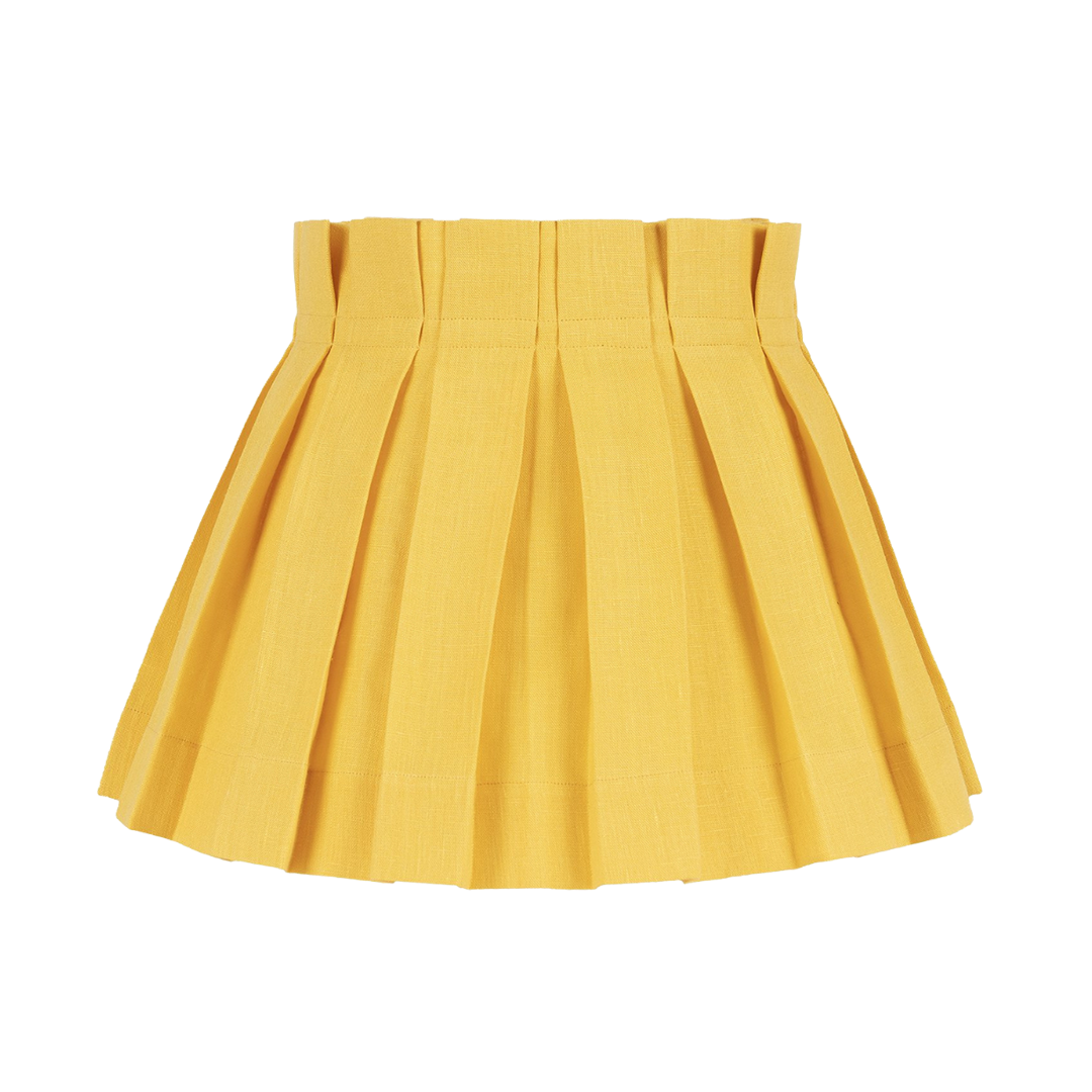 Turmeric Linen Structured Box Pleat Lampshade