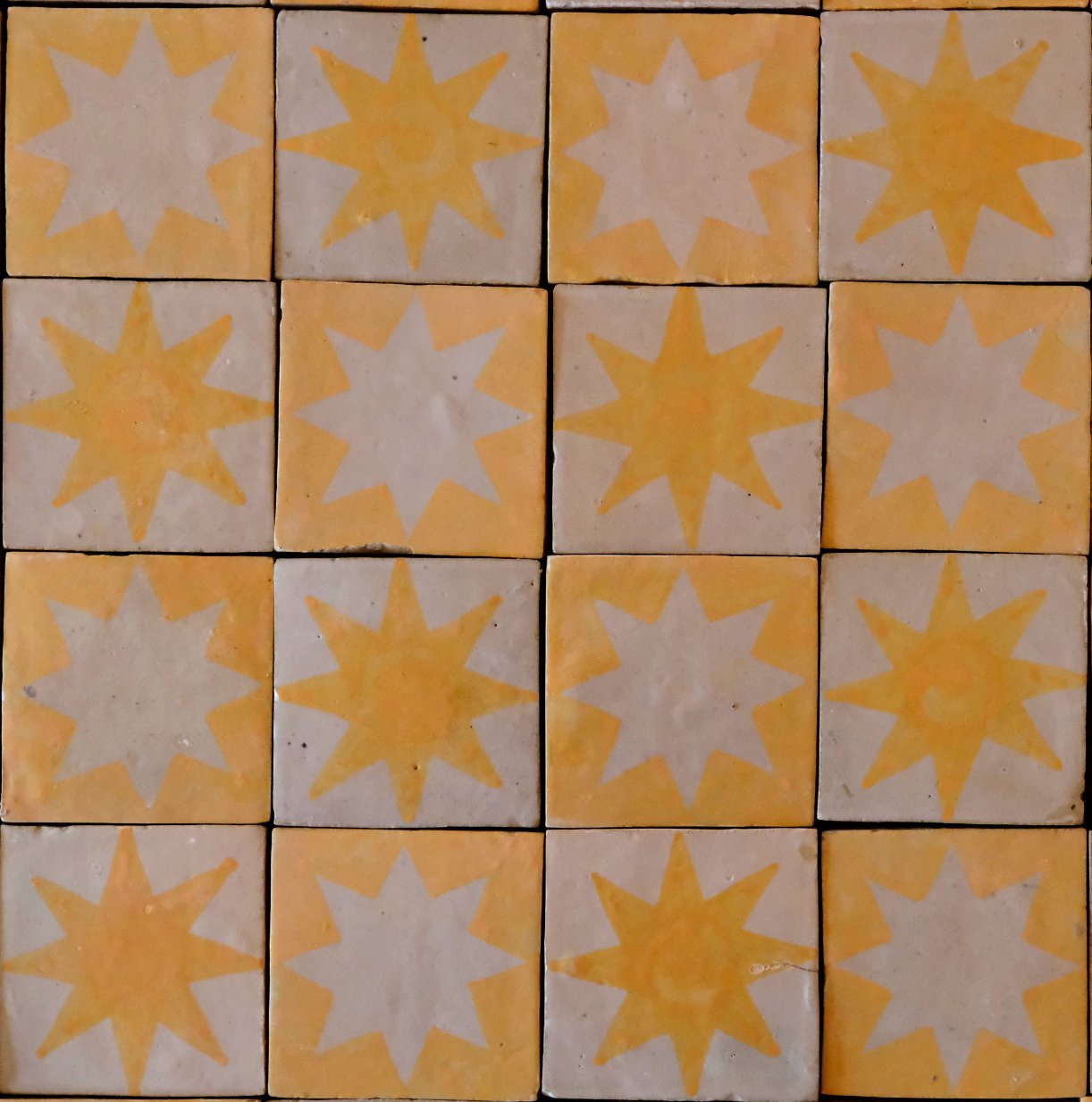 Yellow on Cream Star Tile - Alice Palmer & Co