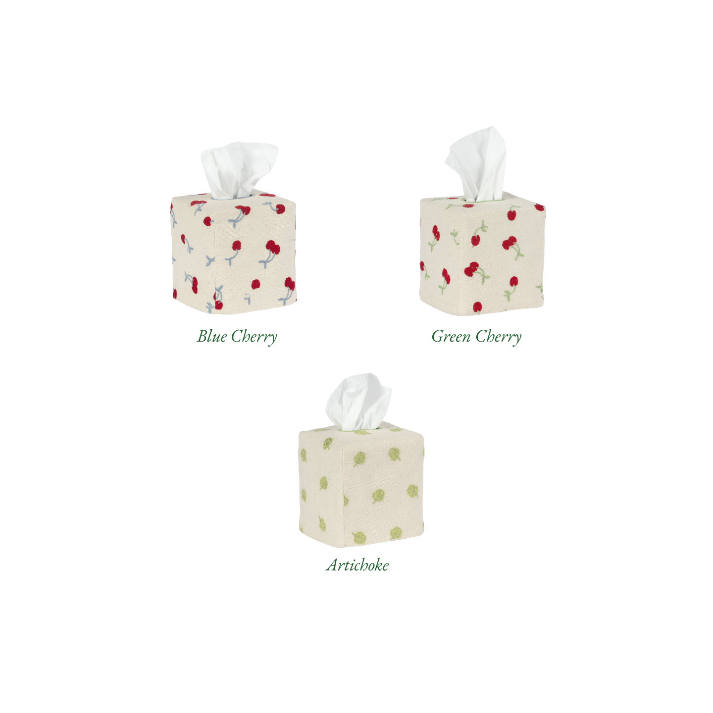 Square Embroidered Tissue Box Cover