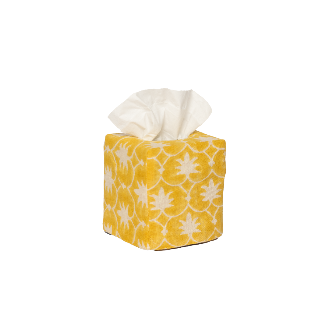 Square Palm Grove Linen Tissue Box Cover