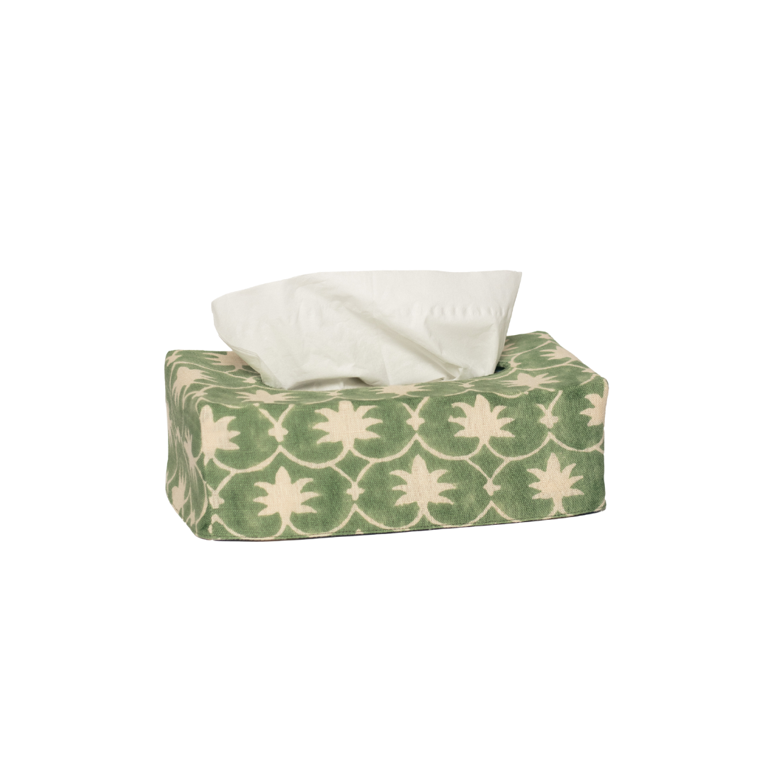 The OG Palm Grove Linen Tissue Box Cover