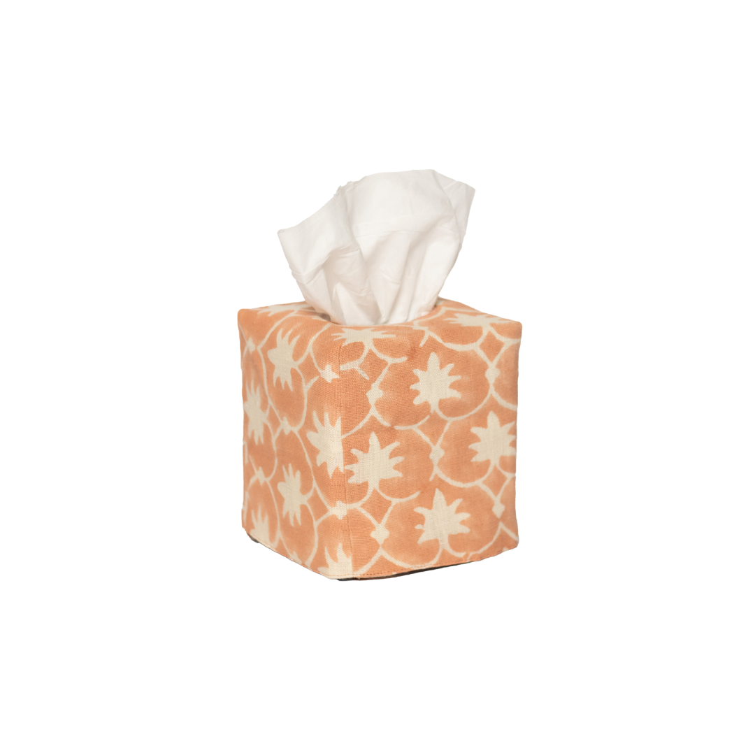 Square Palm Grove Linen Tissue Box Cover