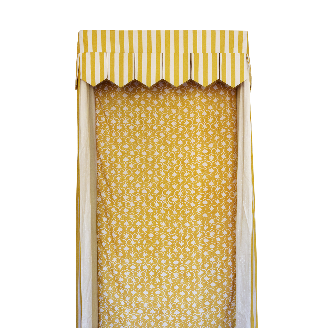 Bed Canopy - Single - Mustard Stripe/Palm Grove