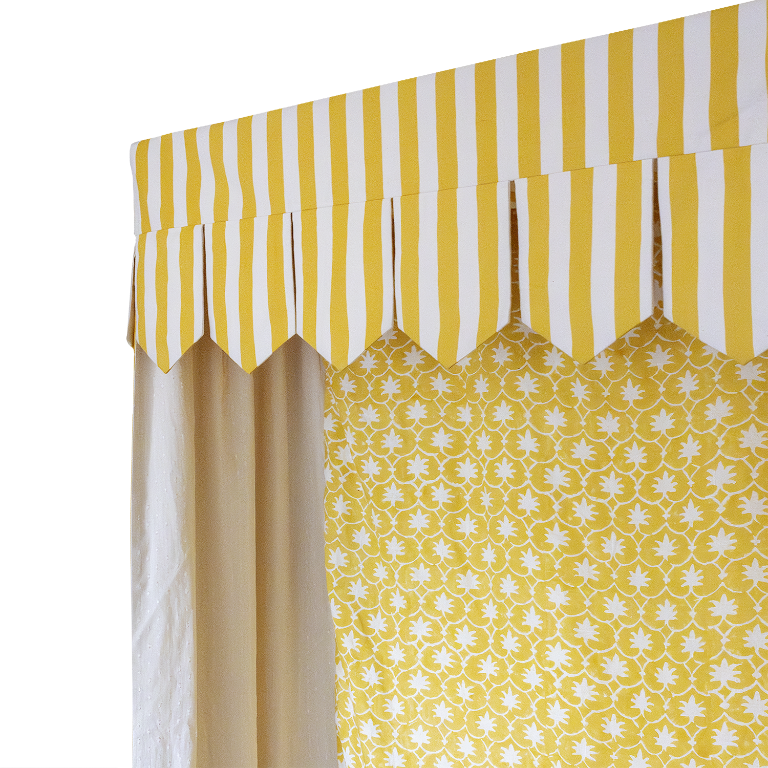 Bed Canopy - Single - Mustard Stripe/Palm Grove