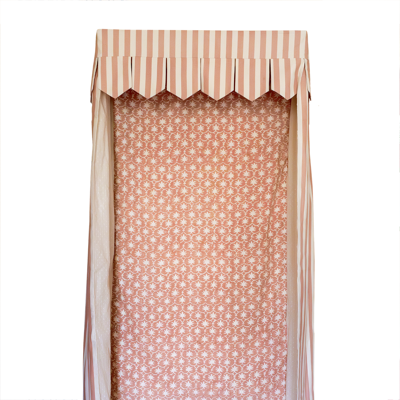 Bed Canopy - Single - Rhubarb Stripe/Palm Grove