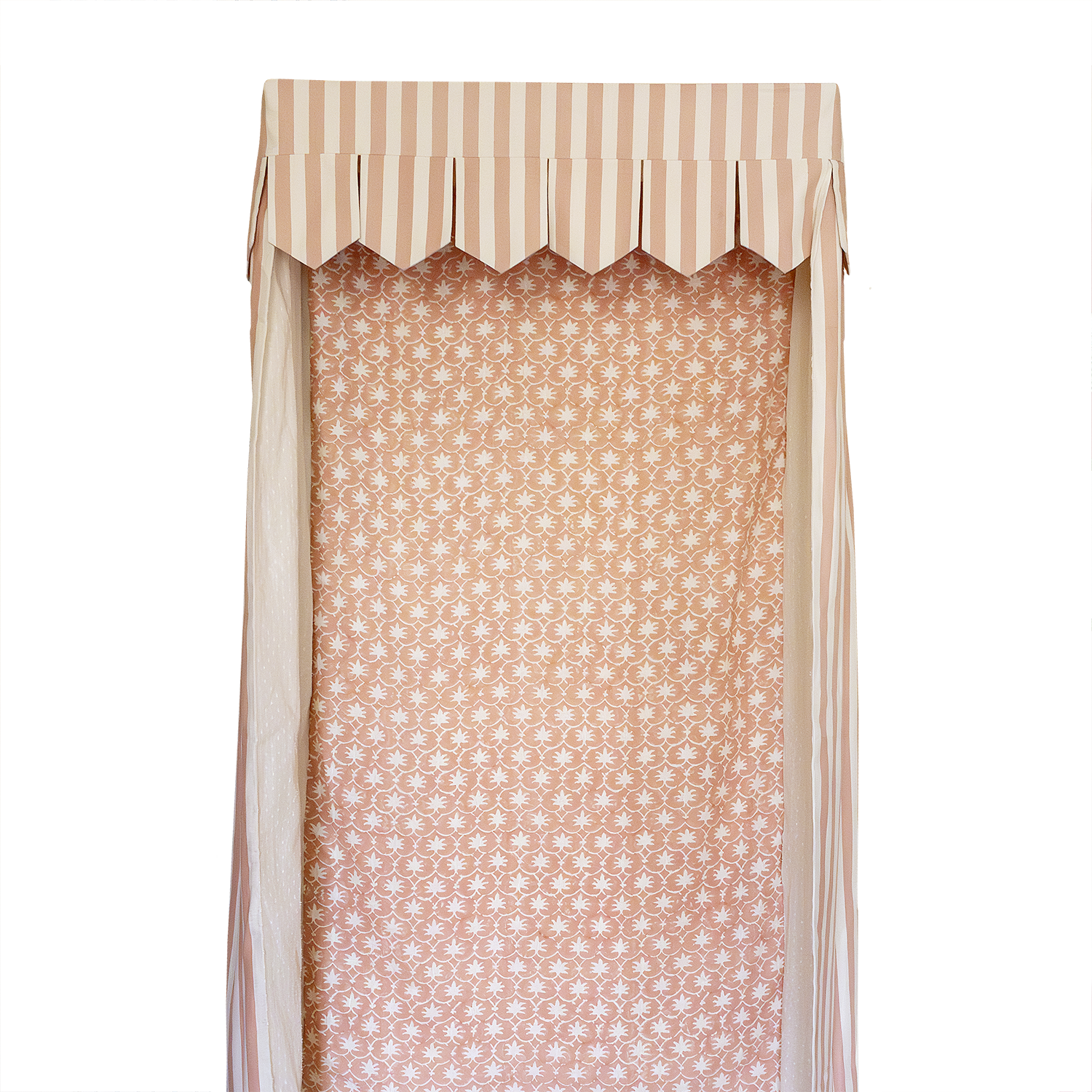 Bed Canopy - Single - Rhubarb Stripe/Palm Grove
