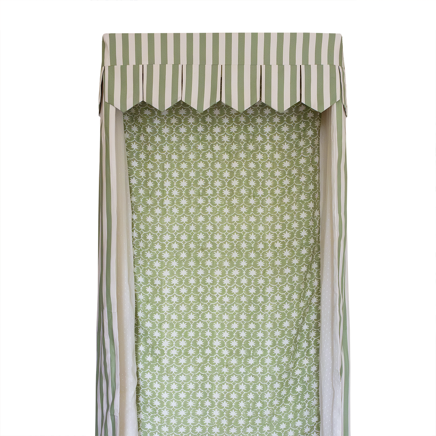 Bed Canopy - Single - Olive Stripe/Palm Grove
