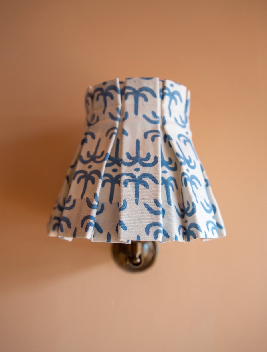 6” Blue Callaloo Cotton Candle Clip Lampshade - Alice Palmer & Co