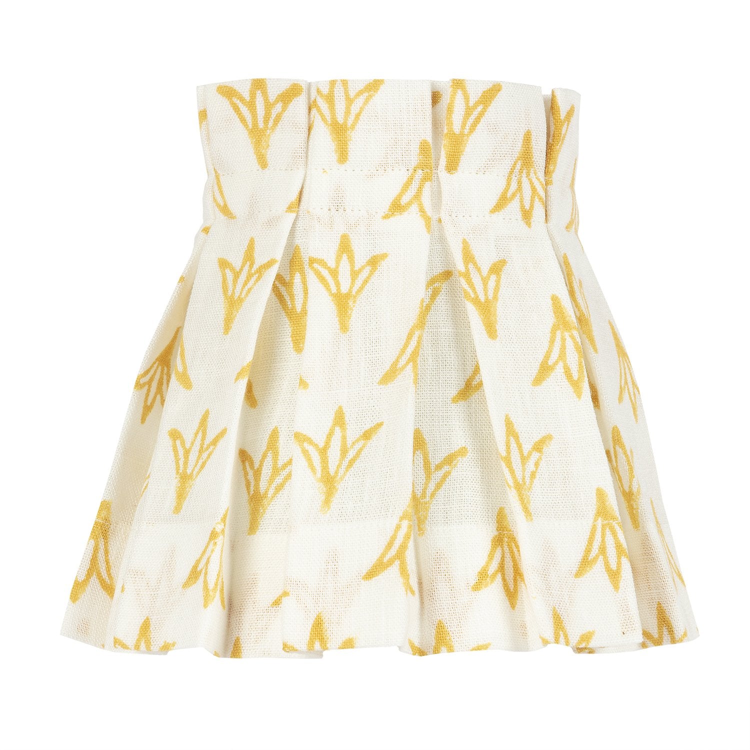 6" Daffodil Papaya Linen Structured Box Pleat Lampshade - Alice Palmer & Co