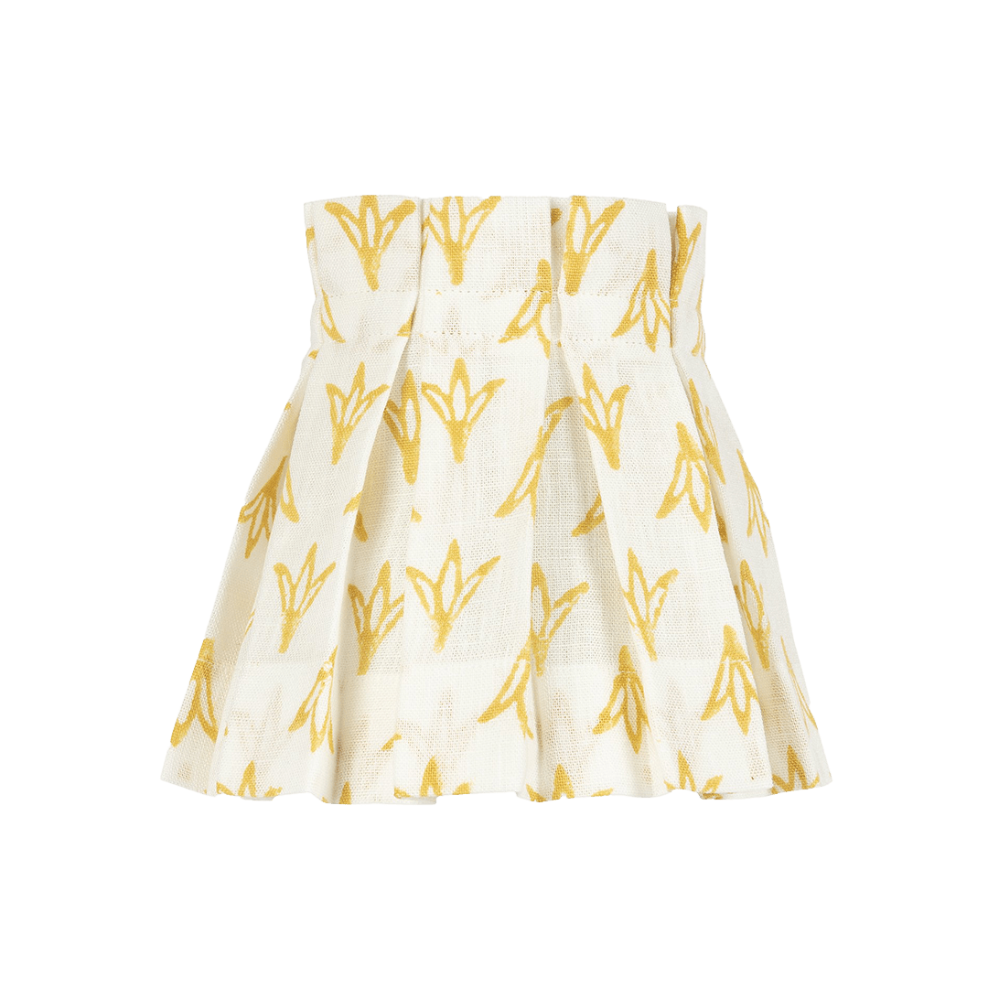 6" Daffodil Papaya Linen Structured Box Pleat Lampshade - Alice Palmer & Co