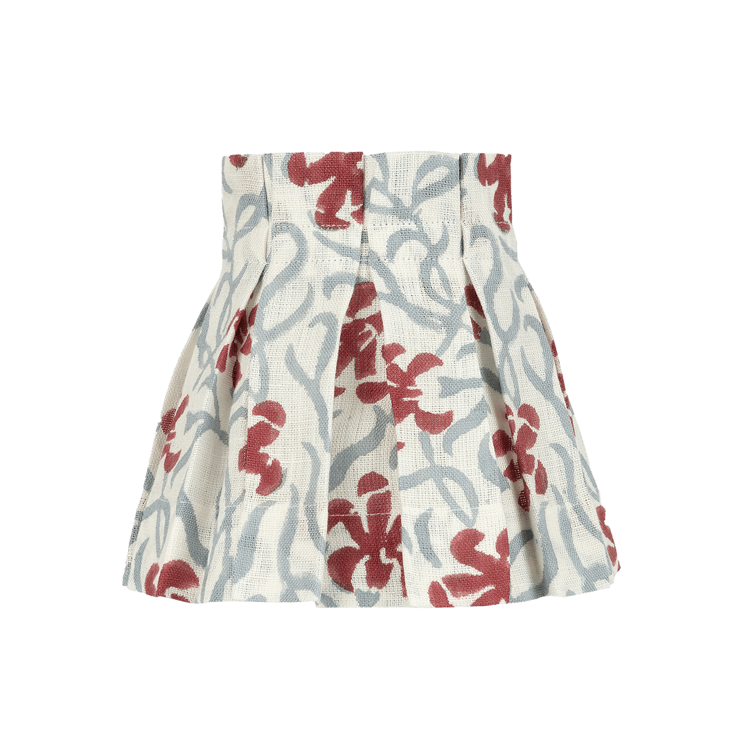 6" Poppy and Petrol Okra Linen Structured Box Pleat Lampshade - Alice Palmer & Co