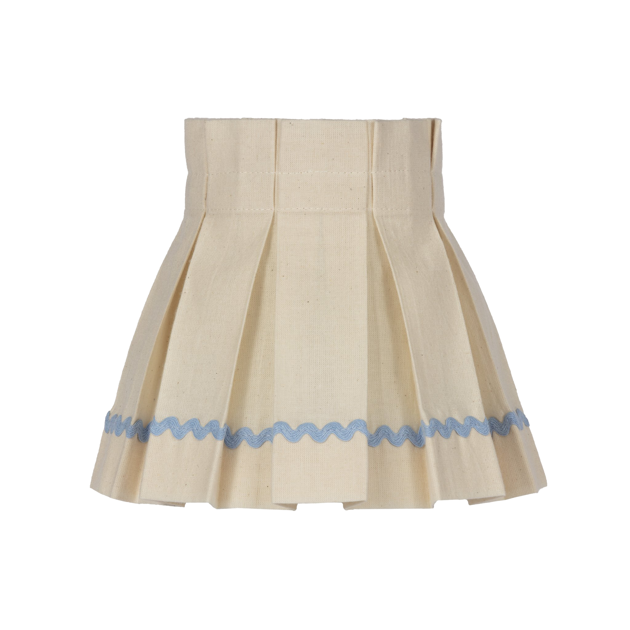 SAMPLE SALE - 6 inch Pale Blue Ric Rac Box Pleat Lampshade