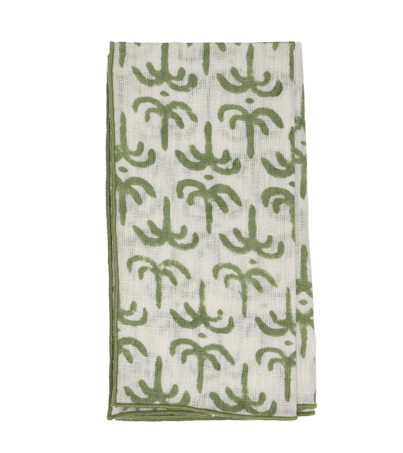 Green Callaloo Linen Napkins - Set of 4