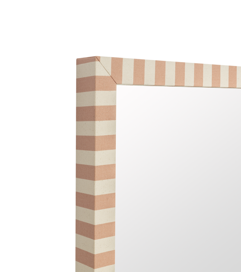 Rhubarb Striped Fabric Mirror