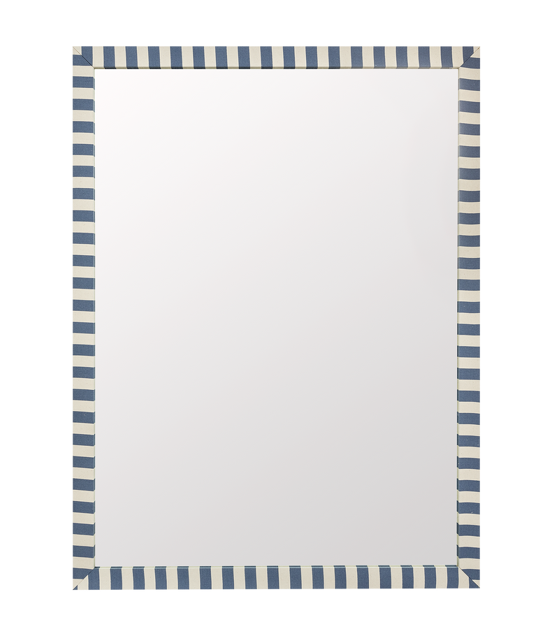 Denim Striped Fabric Mirror