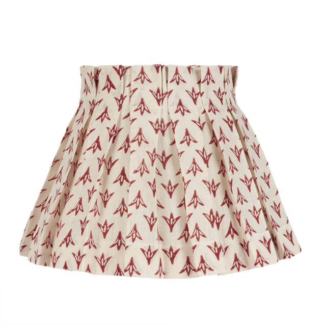 SAMPLE SALE - 14" Poppy Papaya Linen Box Pleat Lampshade