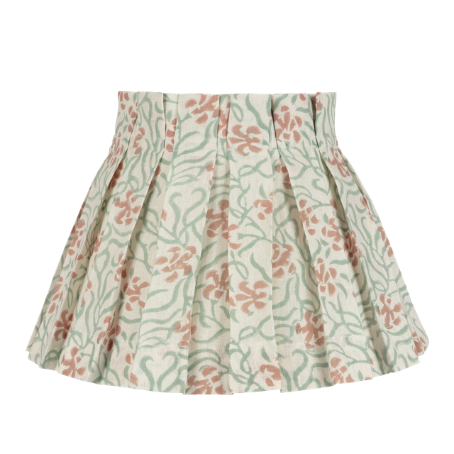 SAMPLE SALE - 12" Okra Terracotta/Eucalyptus Linen Box Pleat Lampshade