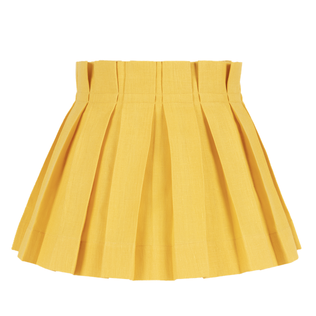 SAMPLE SALE - 12" Turmeric Linen Box Pleat Lampshade