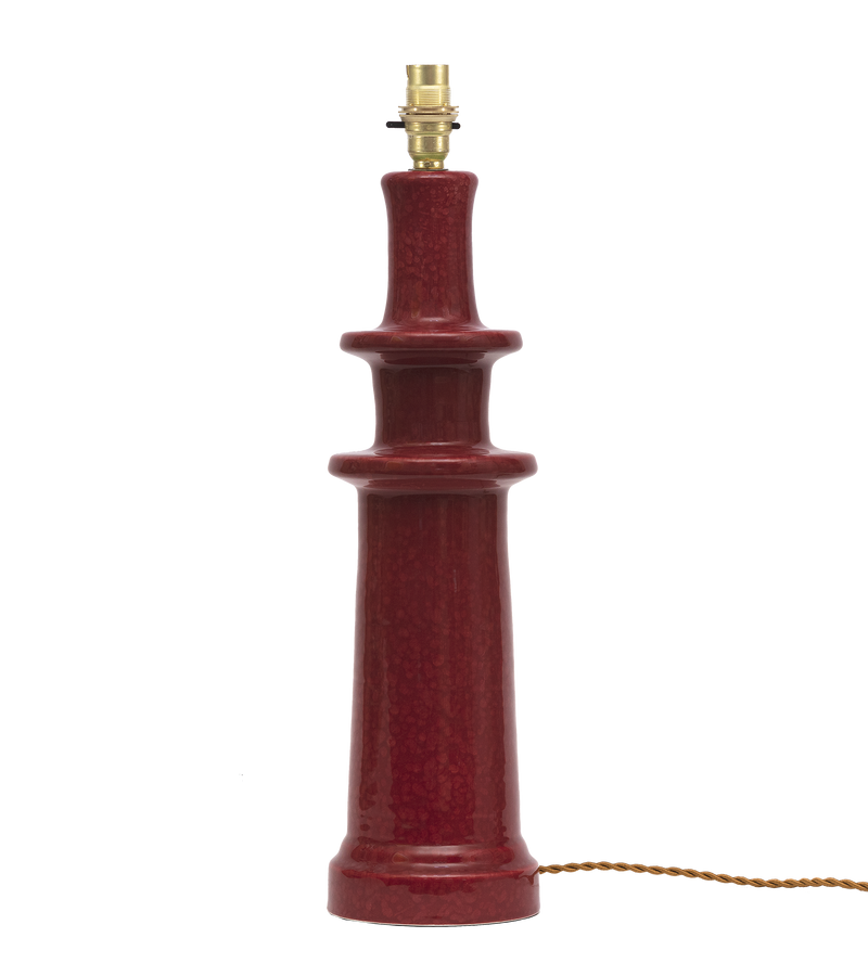 Carmine Red Candlestick Lamp Base