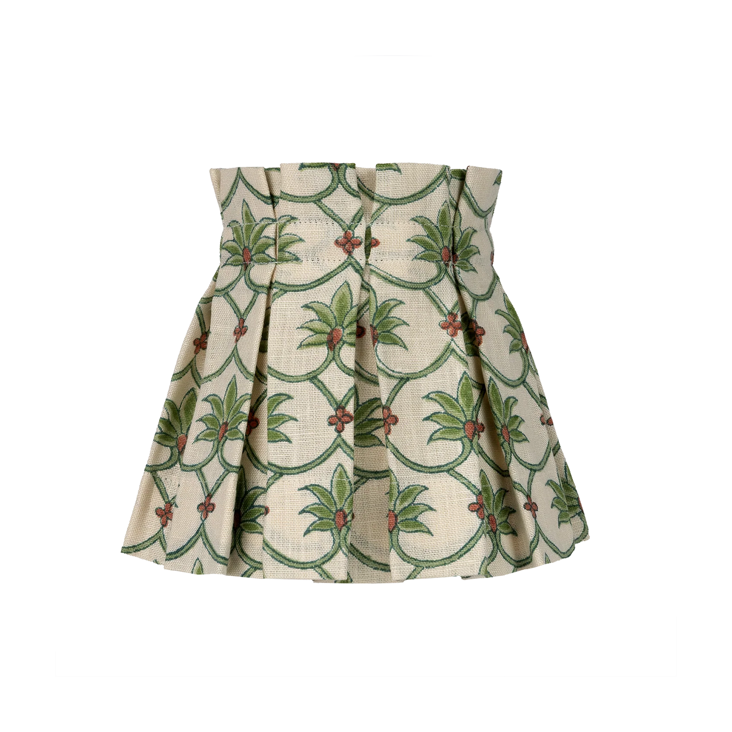 6 inch Grasshopper Palm Grove Linen Structured Box Pleat Lampshade