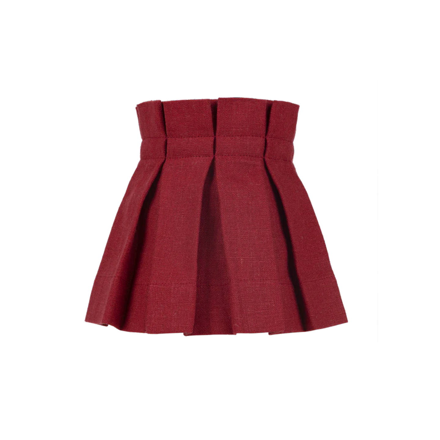 6 inch Carmine Red Linen Structured Box Pleat Lampshade