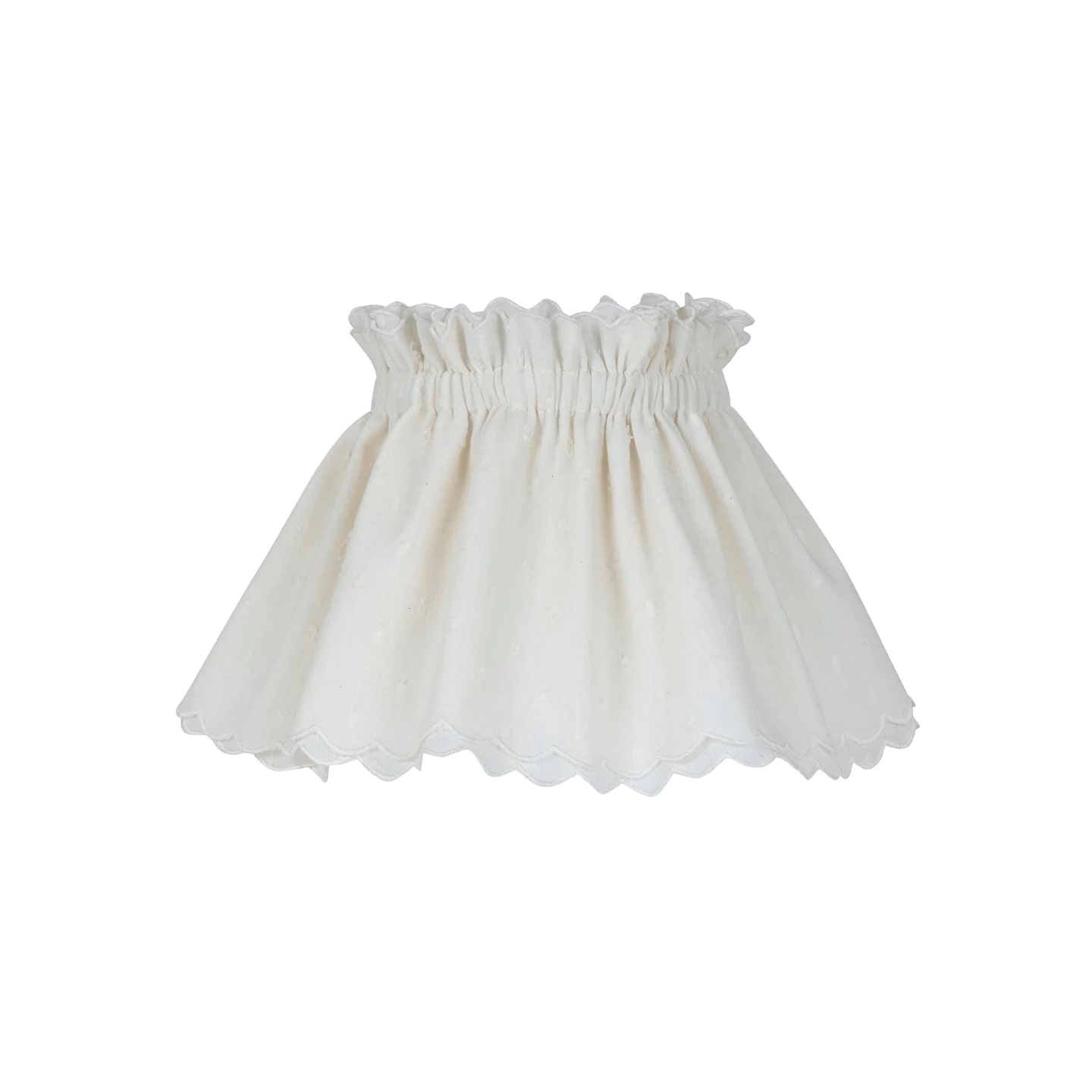 6 inch Cream Scallop Cotton Scrunchie Lampshade
