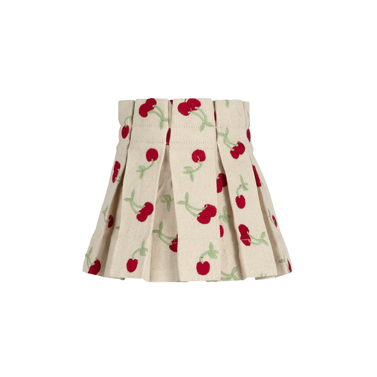 6 inch Embroidered Green Cherry Cotton Structured Box Pleat Lampshade