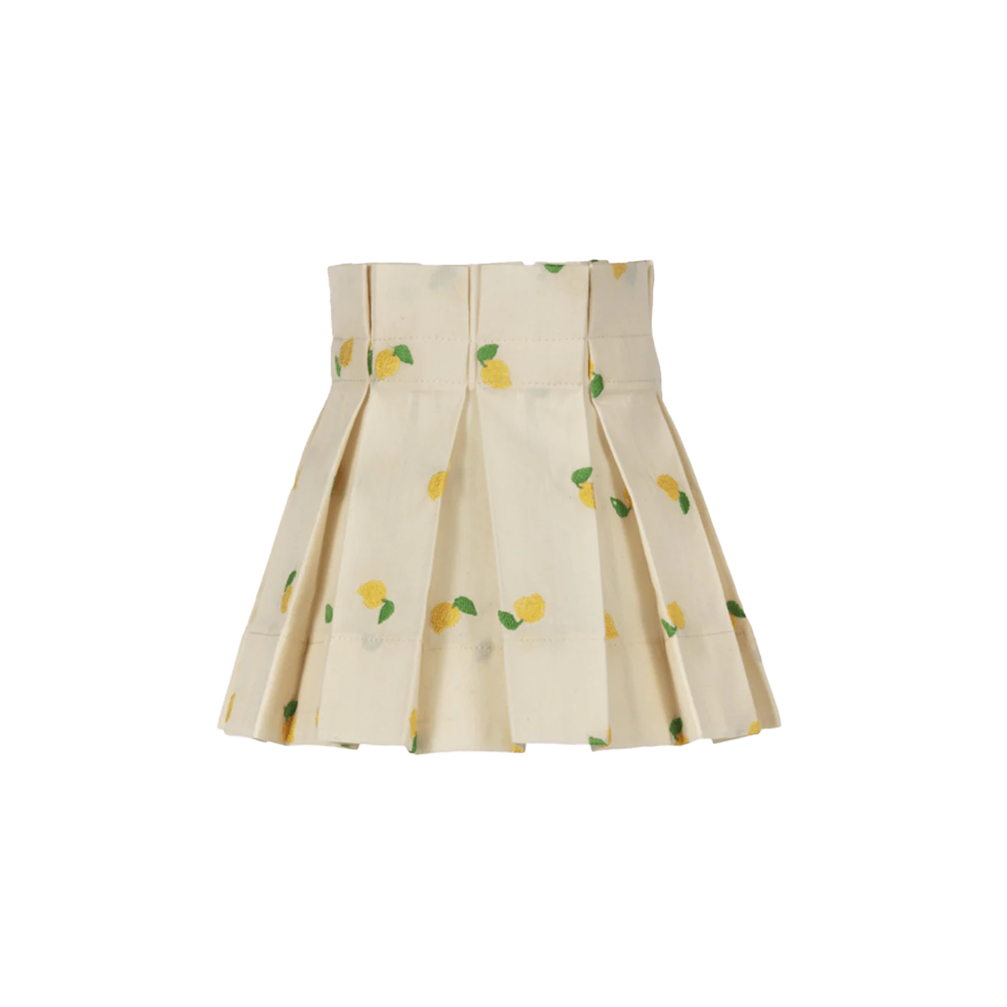 6 inch Embroidered Lemon Cotton Structured Box Pleat Lampshade