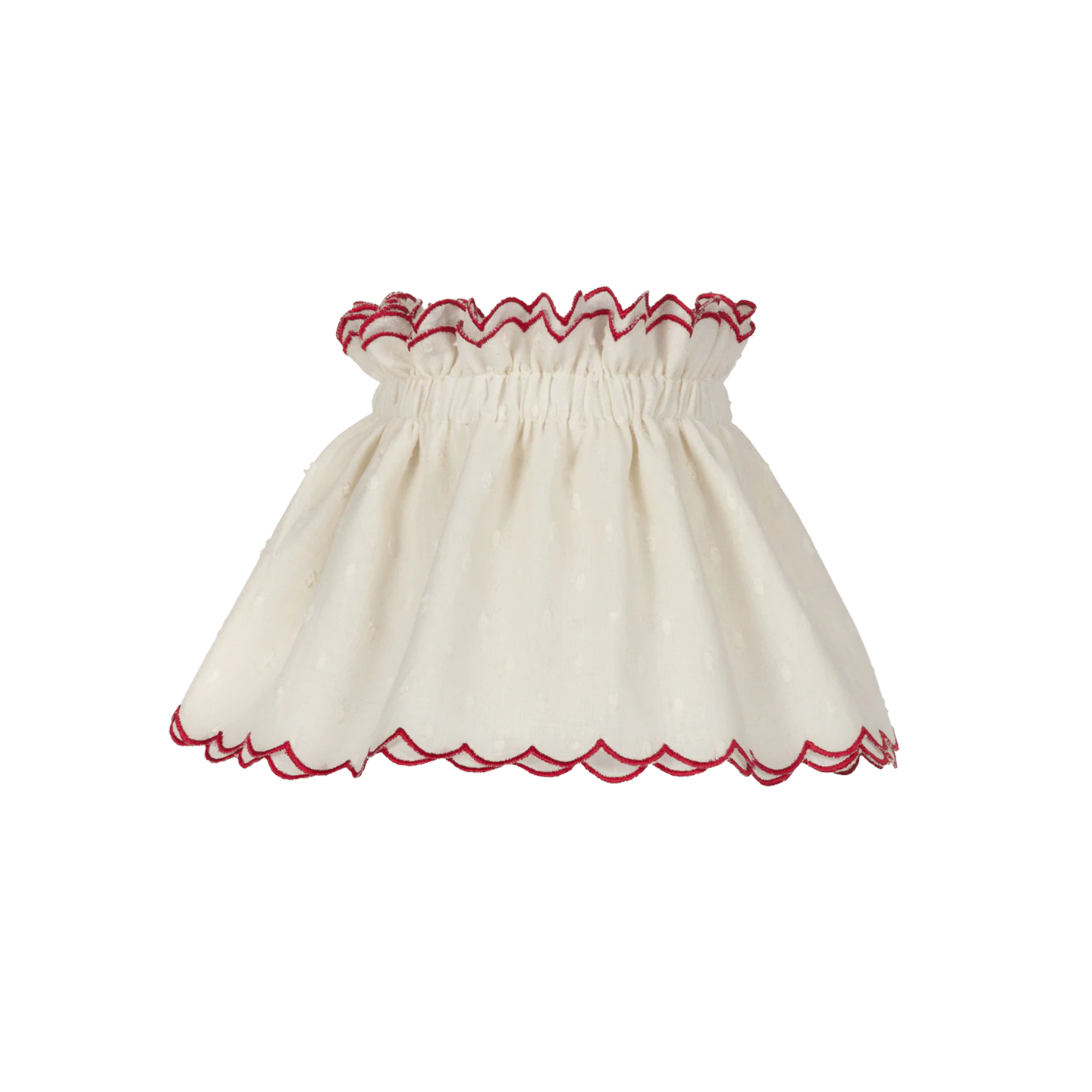 6 inch Red Scallop Cotton Scrunchie Lampshade