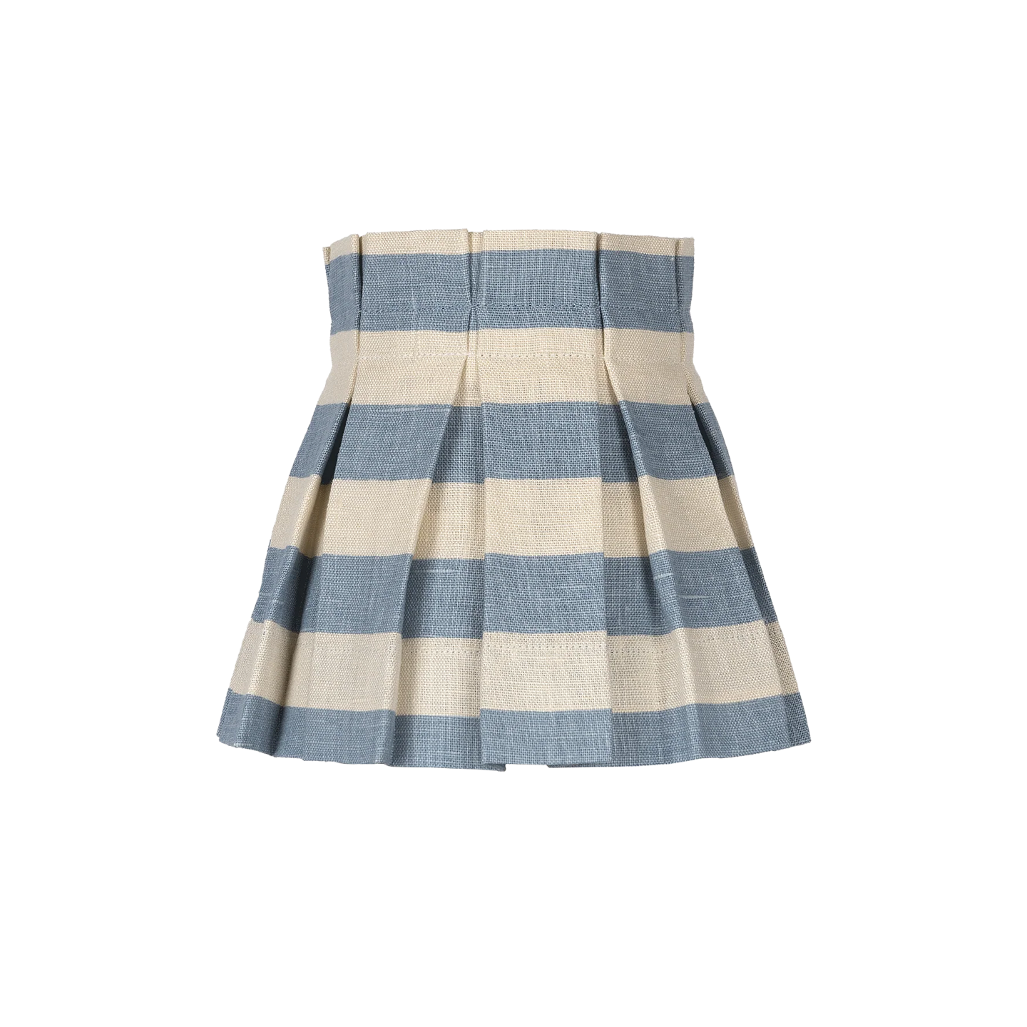 6 inch Tangier French Blue Stripe Linen Structured Box Pleat Lampshade