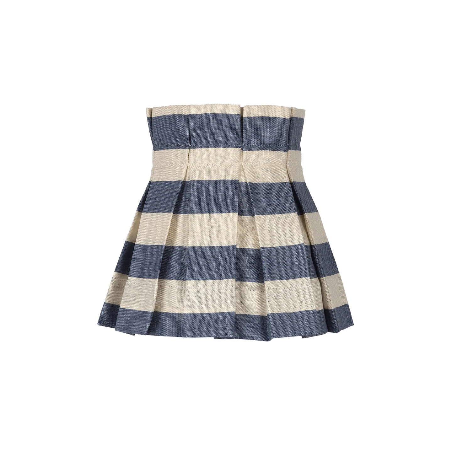 6 inch Tangier Denim Stripe Linen Structured Box Pleat Lampshade