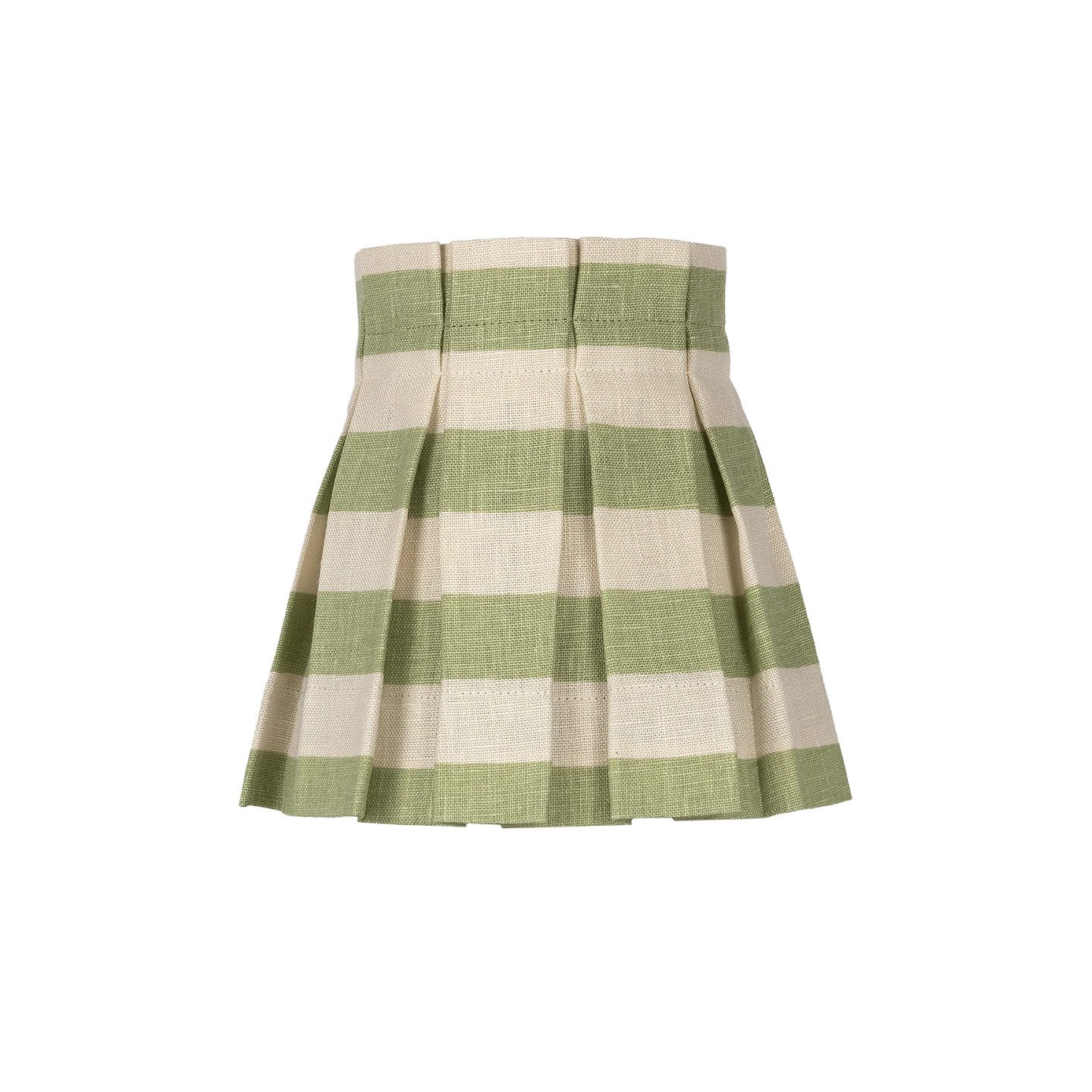 6 inch Tangier Olive Stripe Linen Structured Box Pleat Lampshade