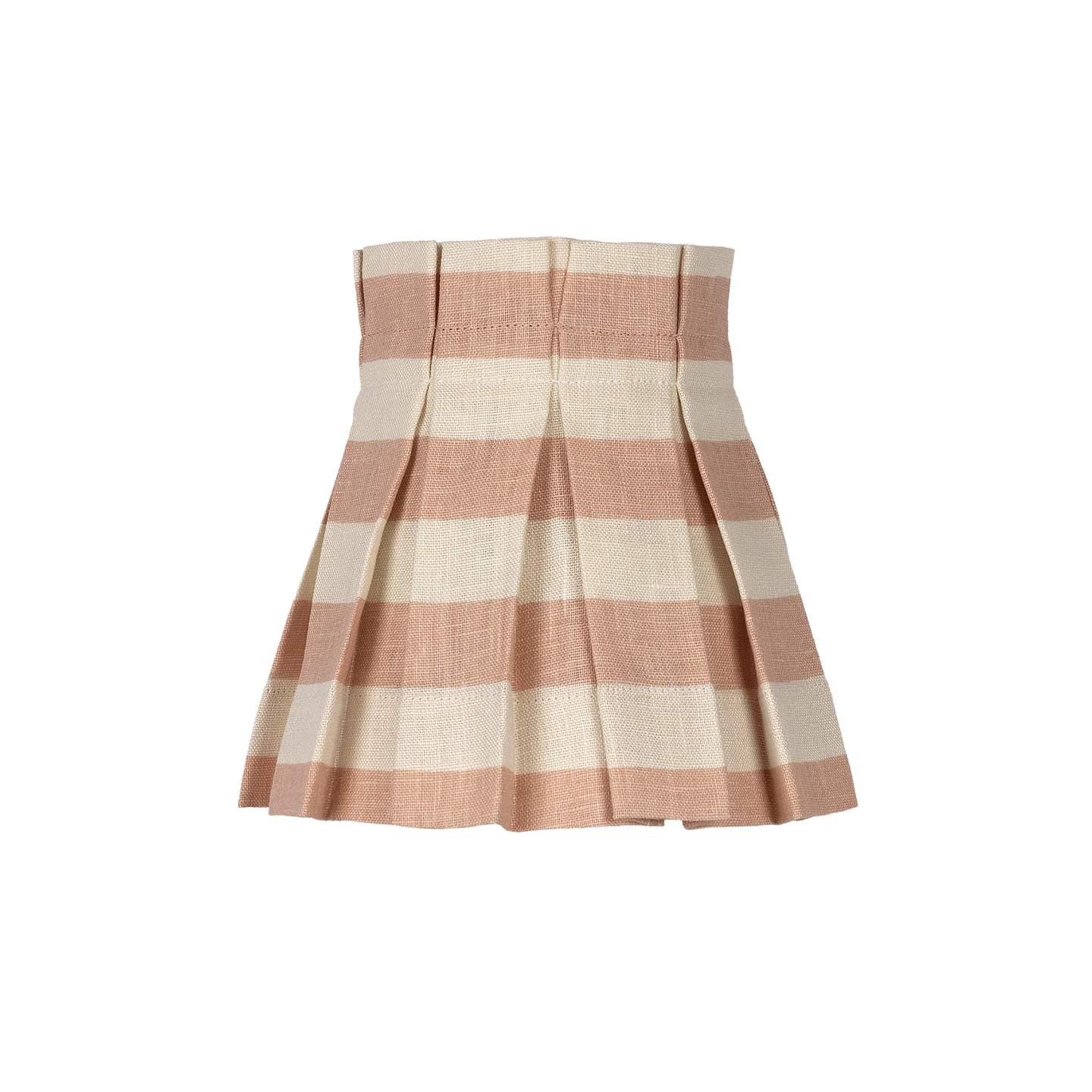 6 inch Tangier Rhubarb Stripe Linen Structured Box Pleat Lampshade