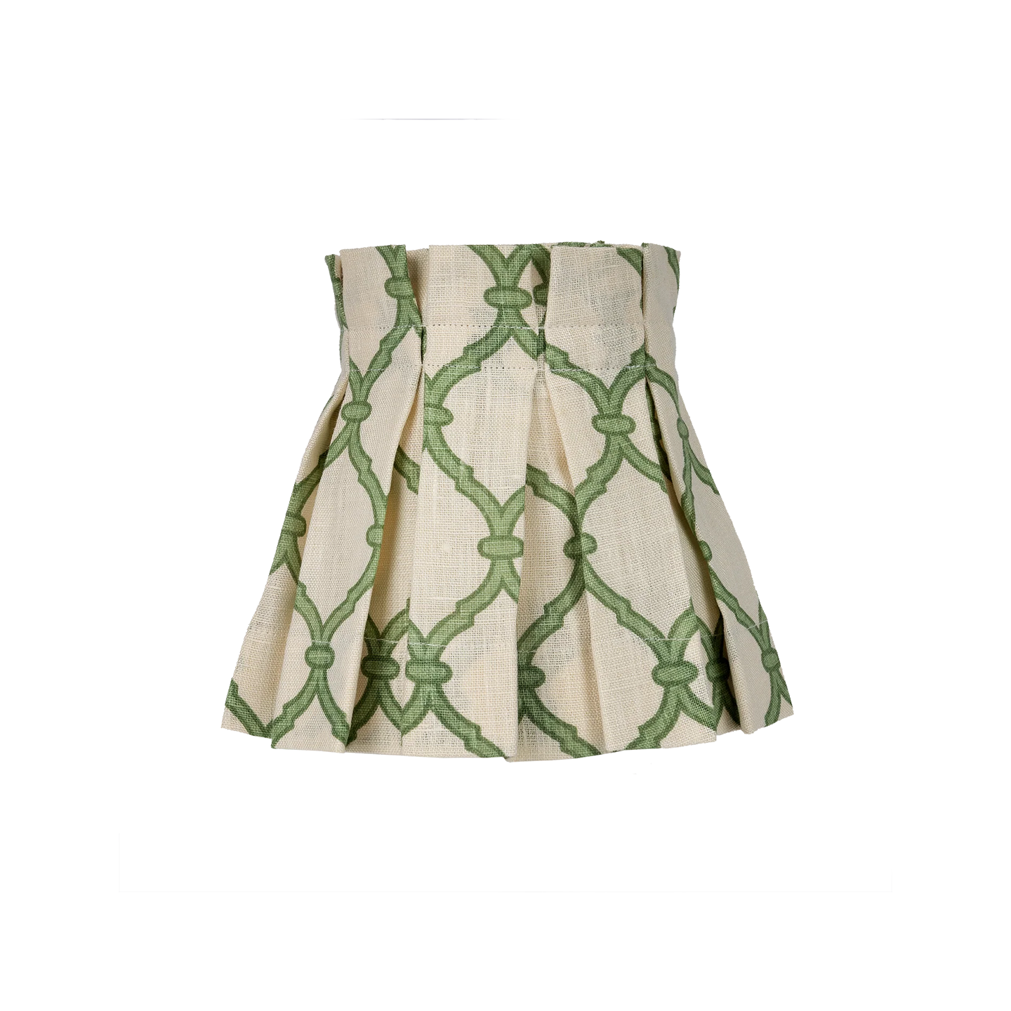 6 inch Trellis Linen Structured Box Pleat Lampshade - Garden