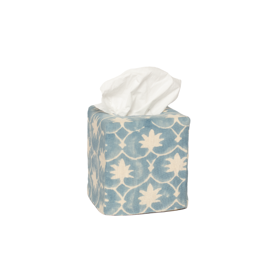 Square Palm Grove Linen Tissue Box Cover