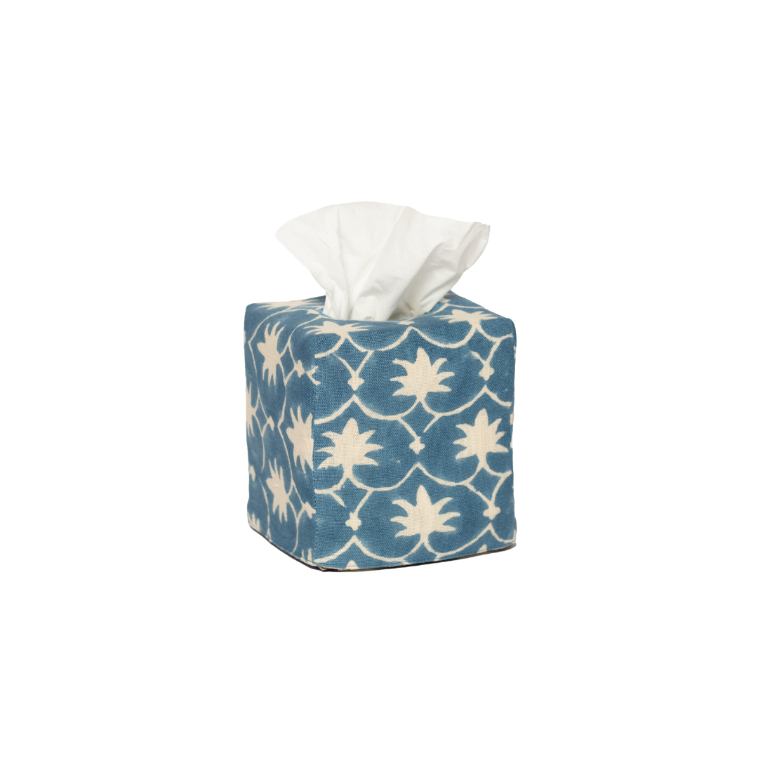 Square Palm Grove Linen Tissue Box Cover