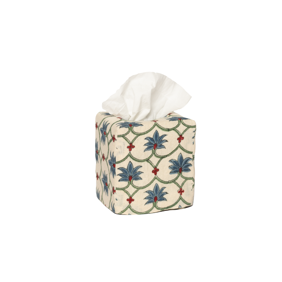 Square Palm Grove Linen Tissue Box Cover
