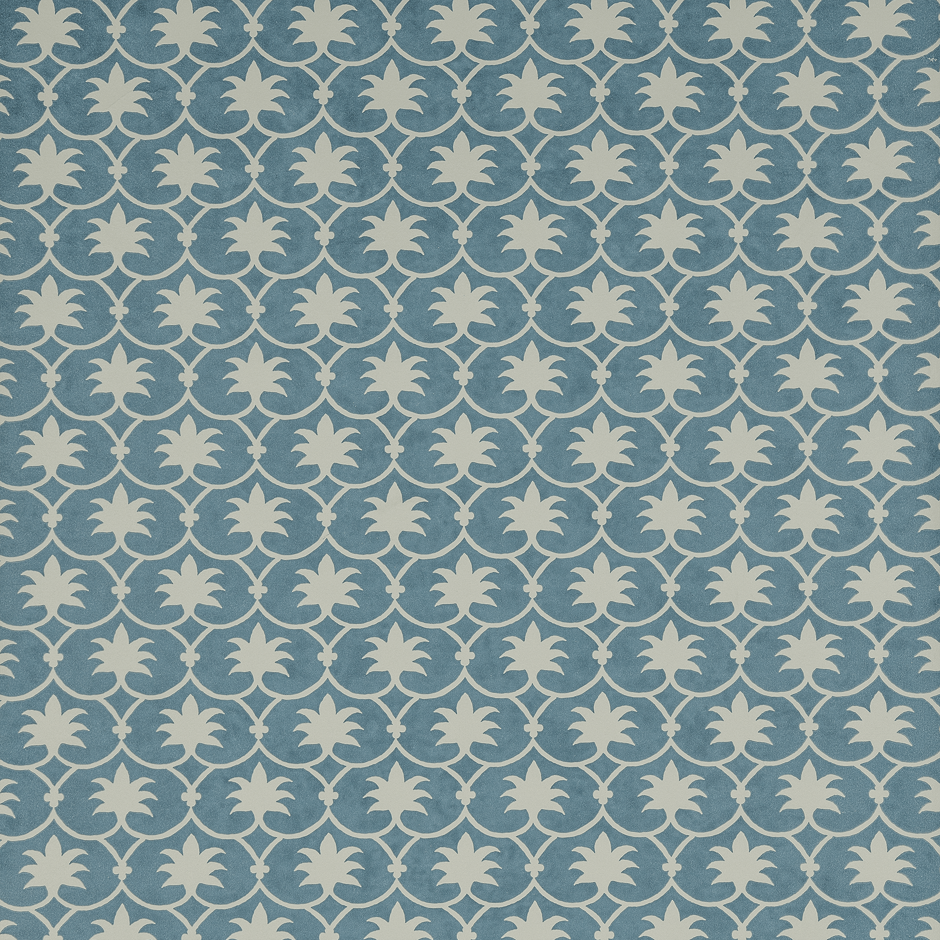 Palm Grove Wallpaper - French Blue Inverse