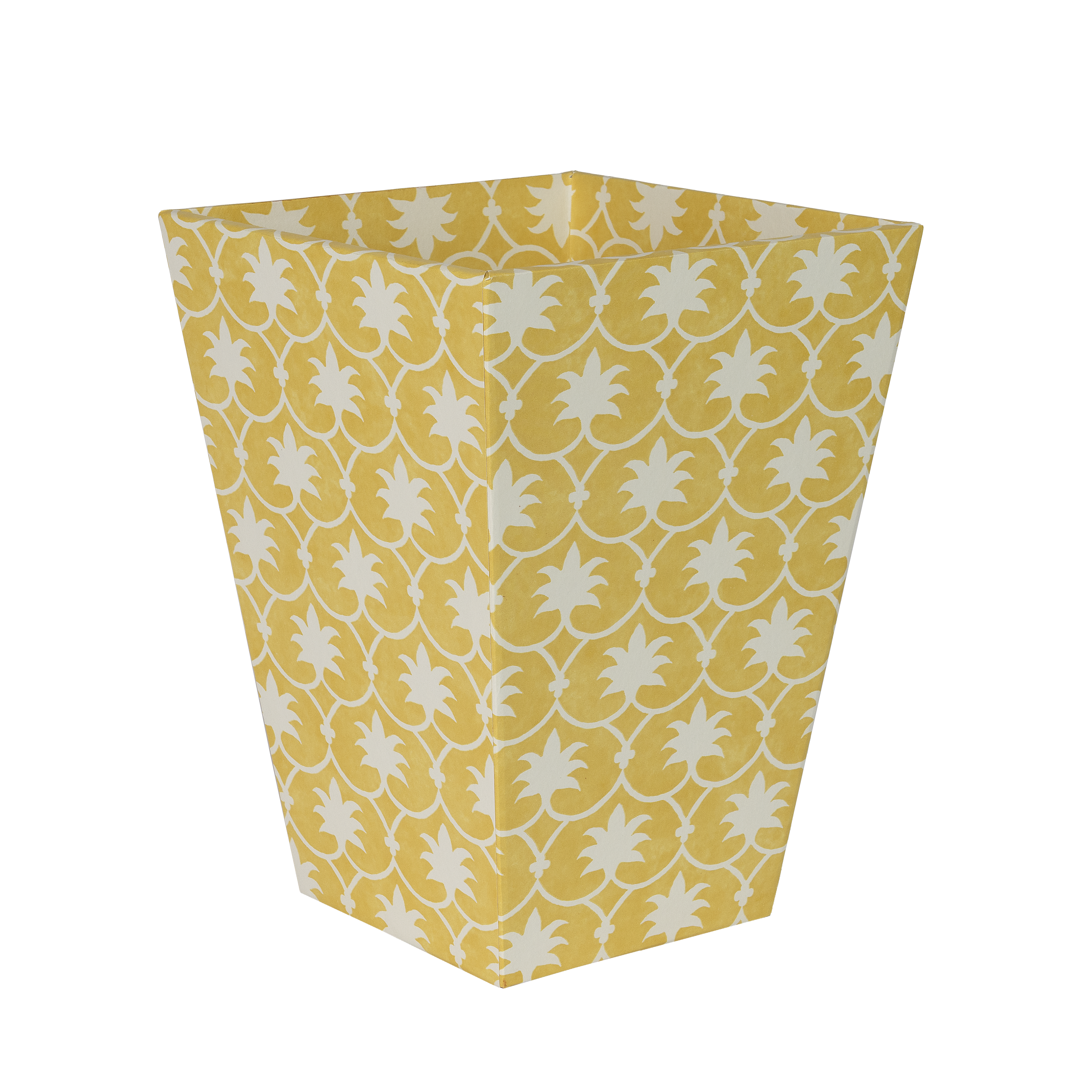 Mustard Inverse Palm Grove Waste Paper Bin