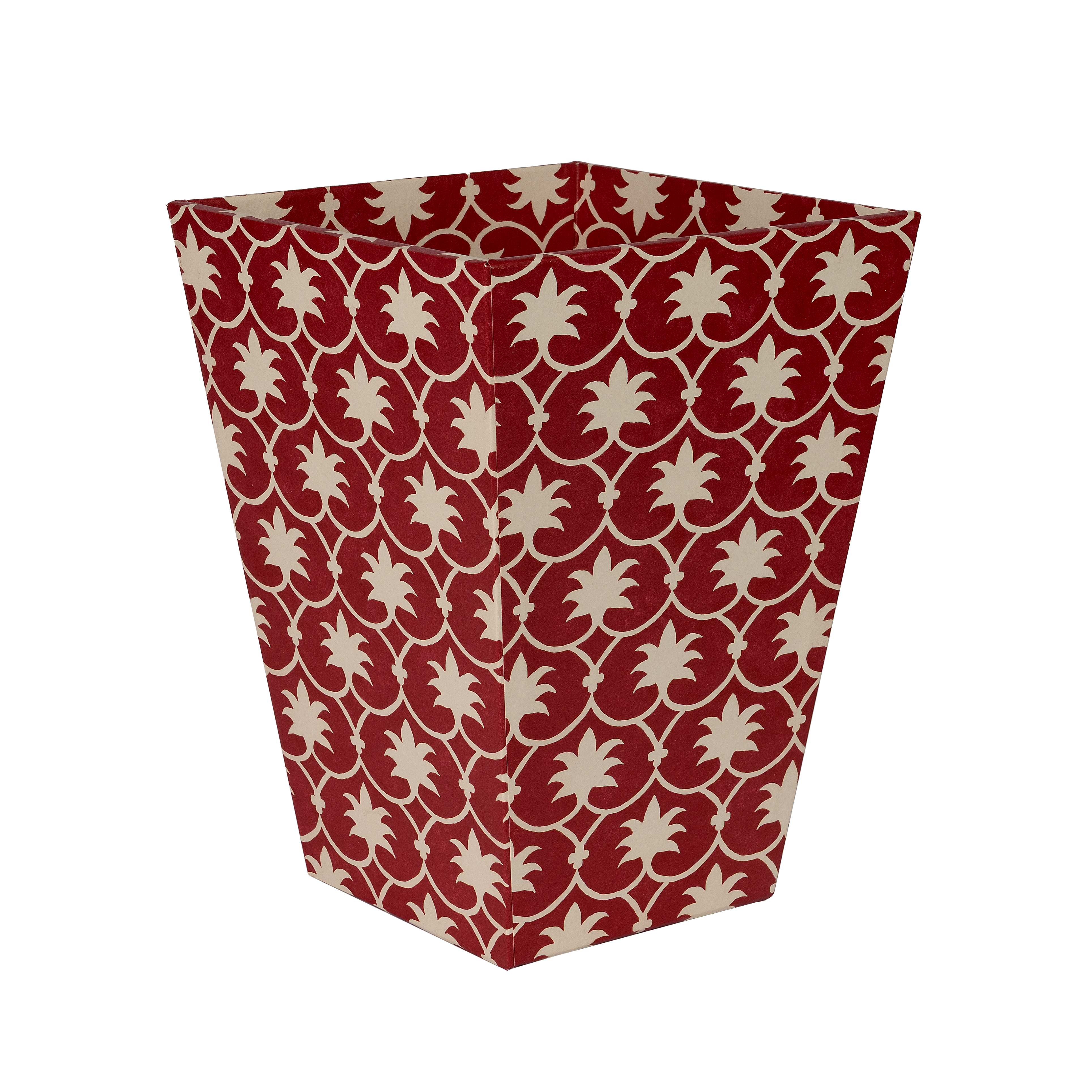 Red Inverse Palm Grove Waste Paper Bin