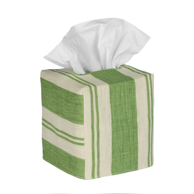 Square Raj Stripe Linen Tissue Box Cover