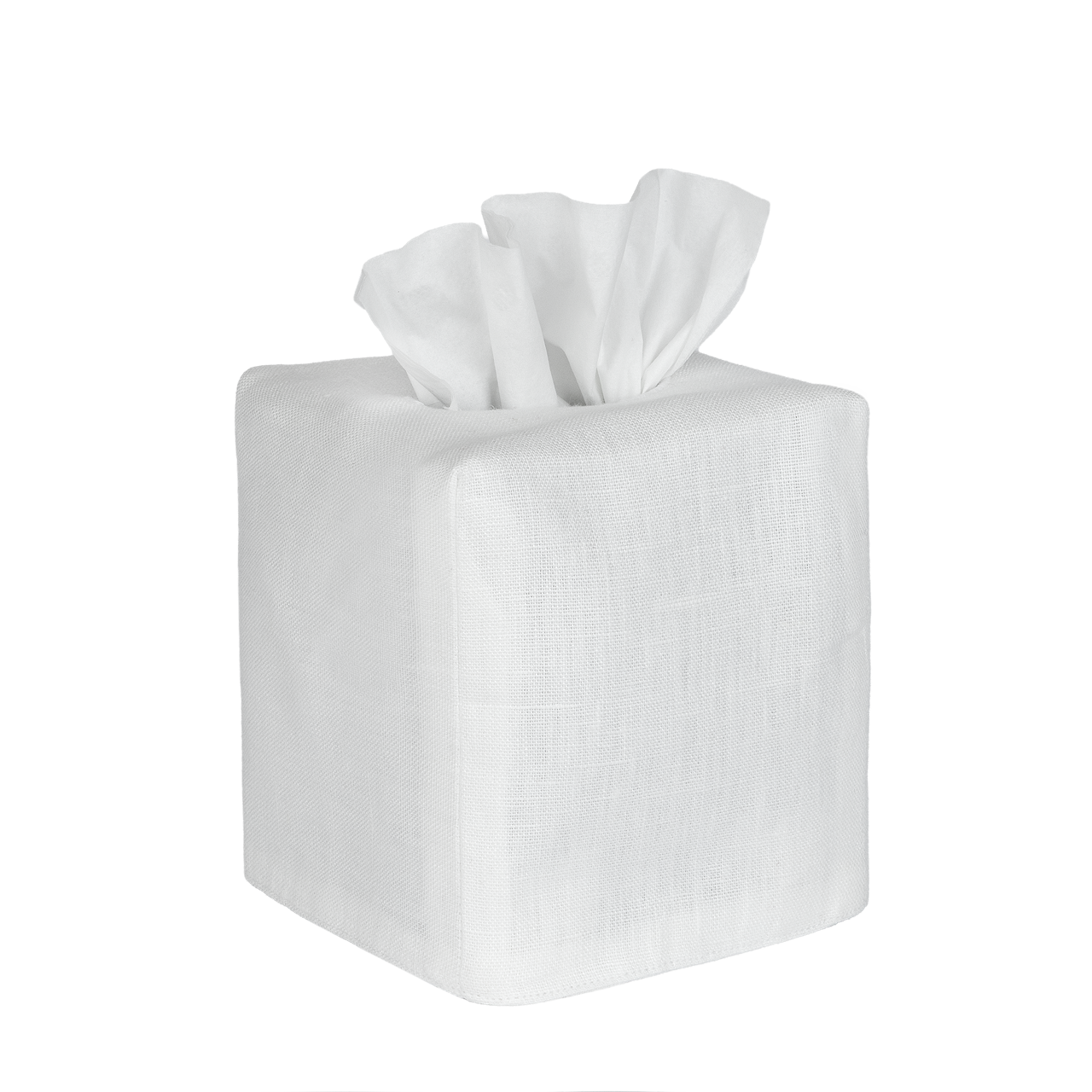 Square Plain Linen Tissue Box Cover