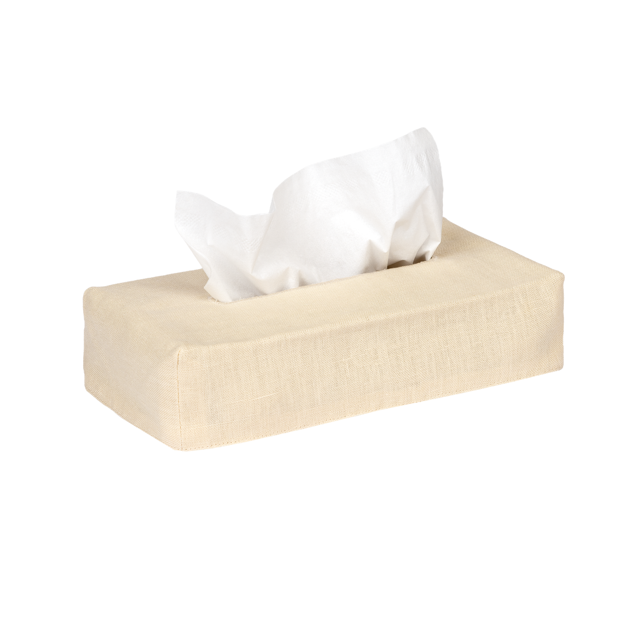 Skinny Plain Linen Tissue Box Cover - Oat